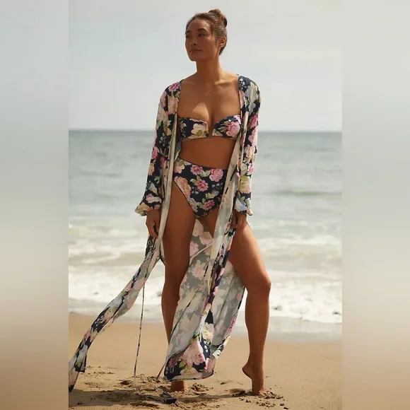 Maaji Floral Aubree Kimono Dress Cover Up - Picture 2 of 7